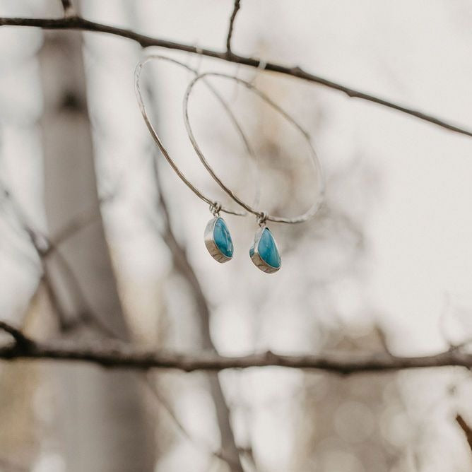 Hammered Organic Hoops (Sleeping Beauty)