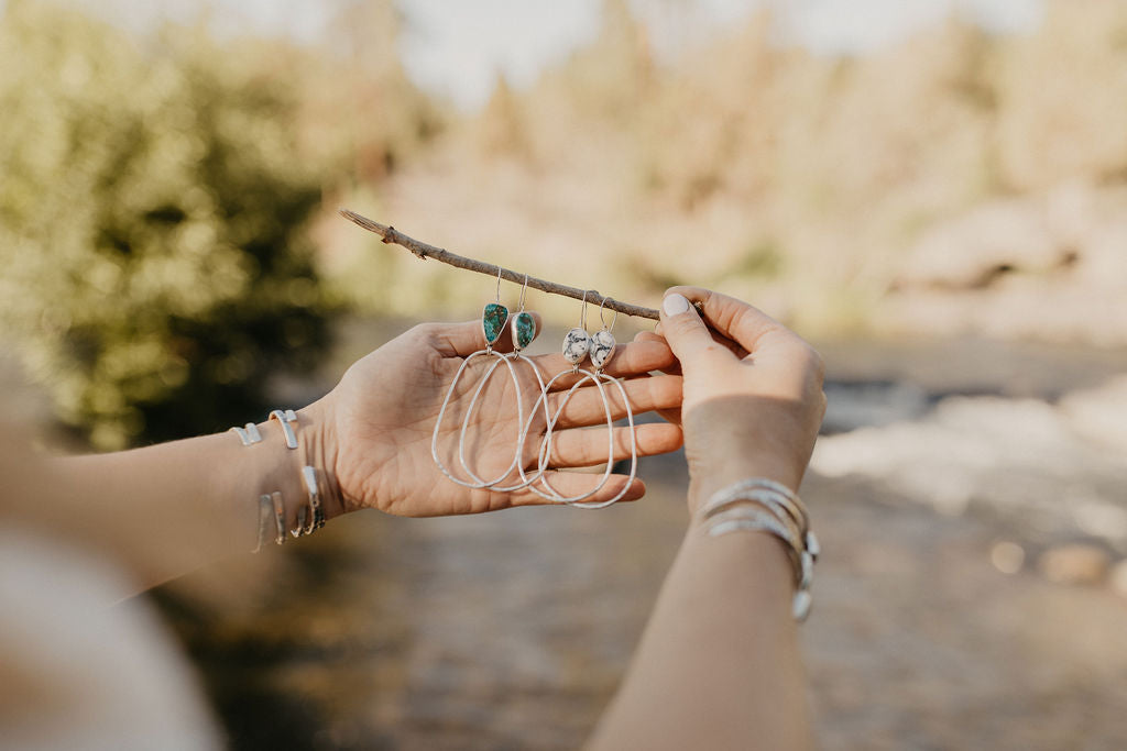 Hammered Organic Hoops (Sonoran Gold)