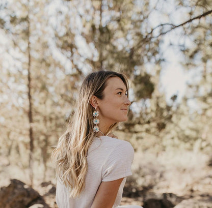 Daisy Drop Statement Earrings