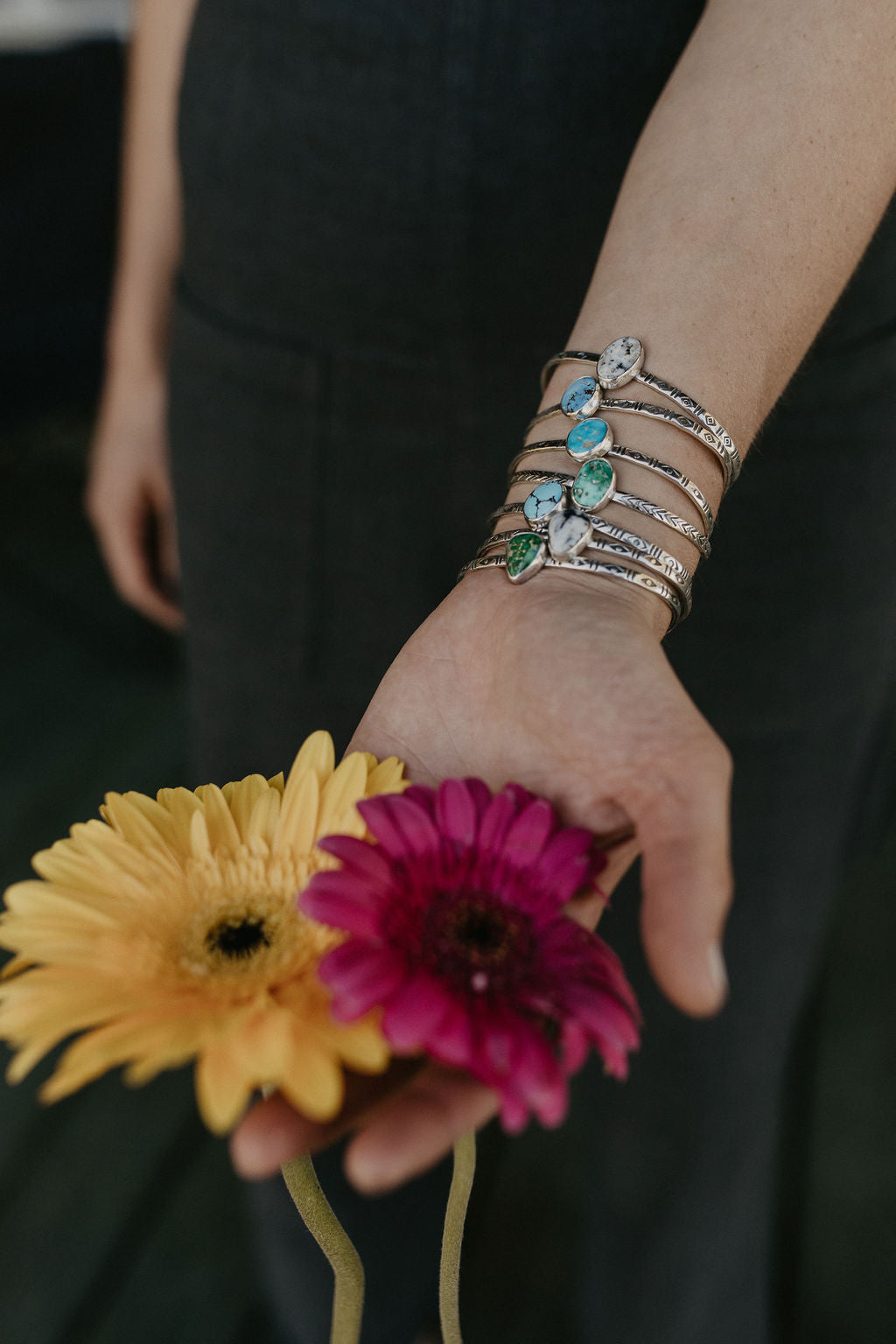 Stamped Cuff Bracelet (White Buffalo)