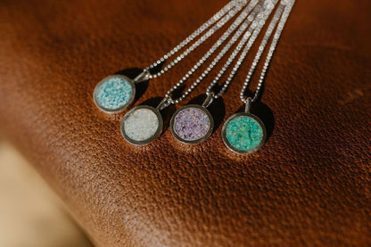 Inlay Pendant (Fire & Snow Opal)