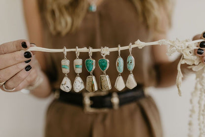 Kingman & White Buffalo Lever-Back Earrings
