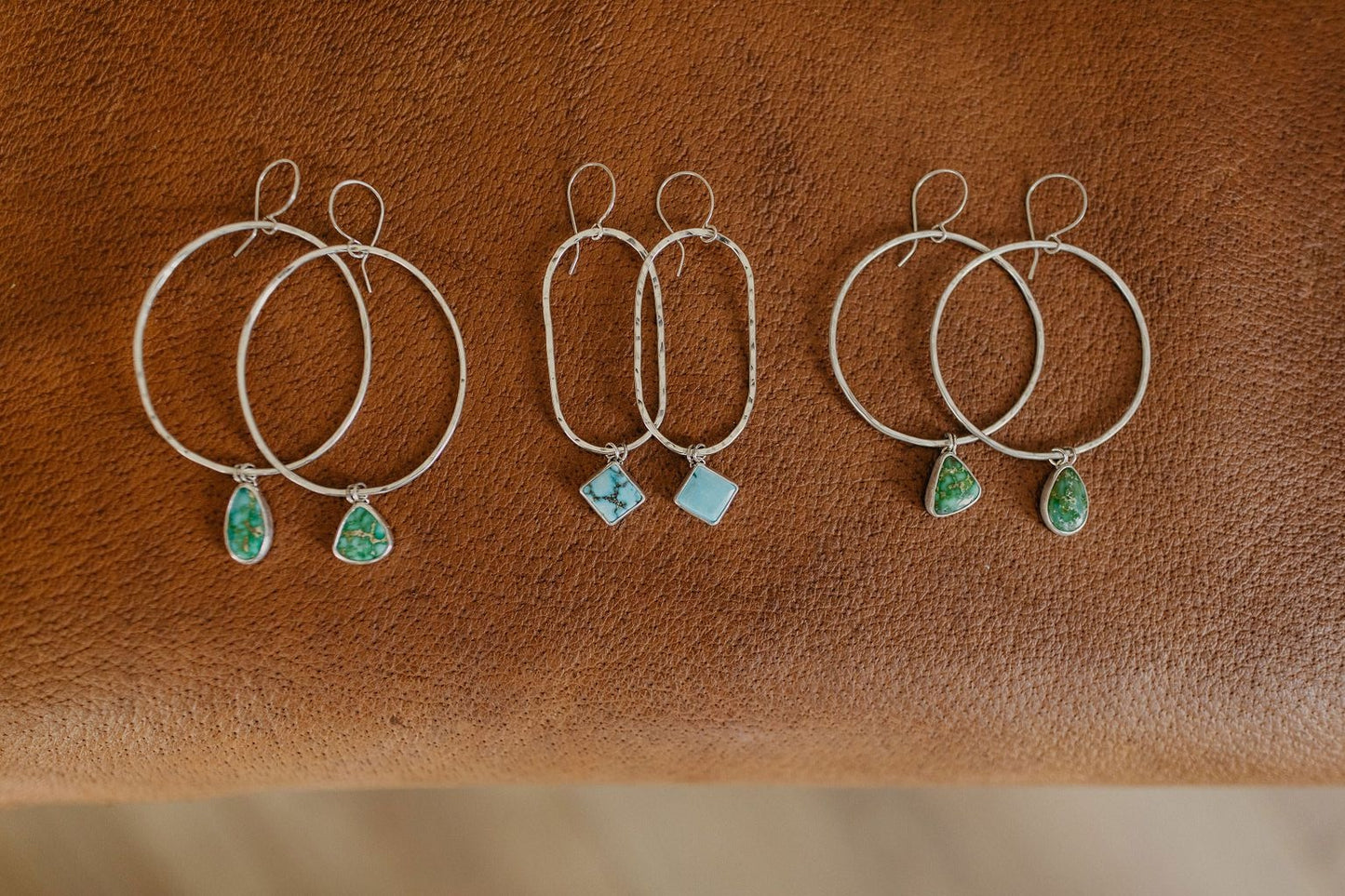 Hammered Organic Hoops (Kingman)