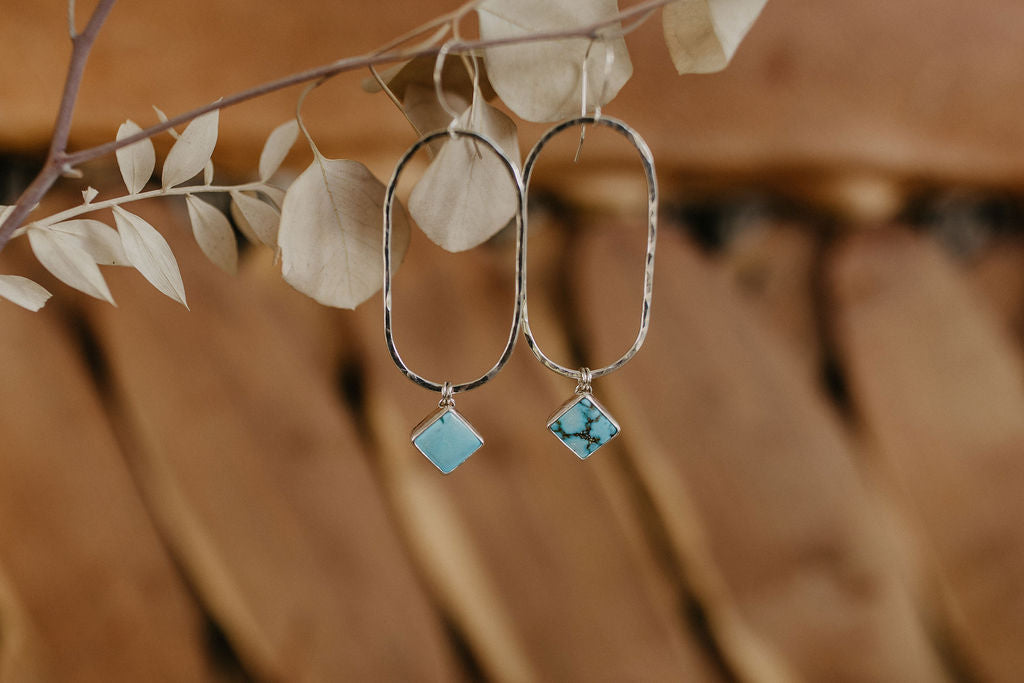 Hammered Organic Hoops (Kingman)