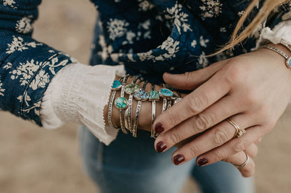 Stamped Cuff Bracelet (White Buffalo)