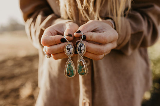 White Buffalo & Royston Lever-Back Earrings