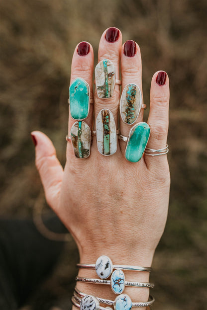 Silver & Turquoise Ring (size 8.75)